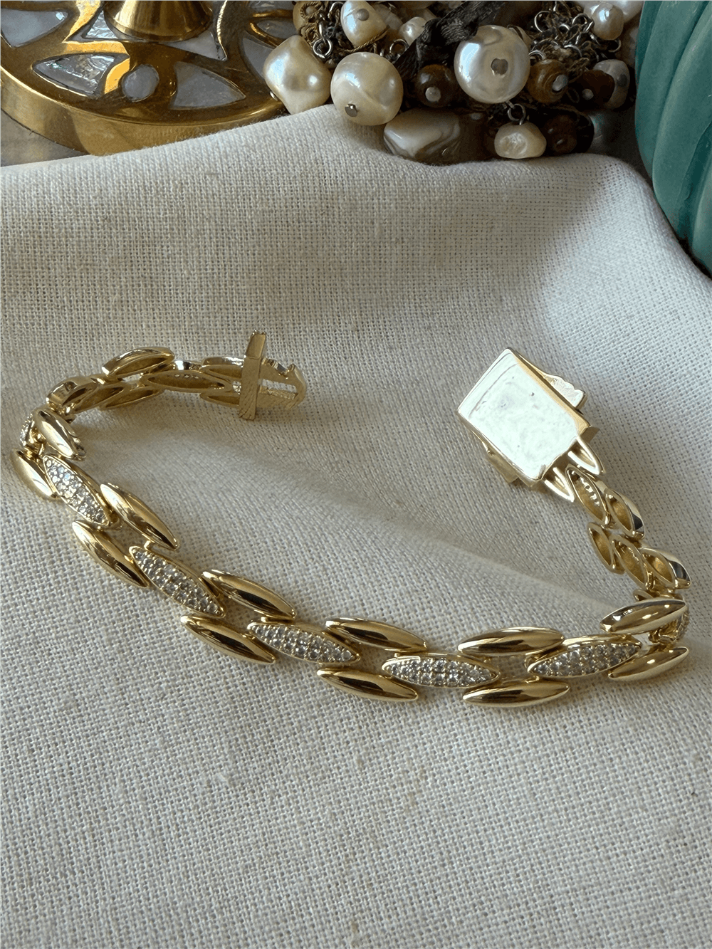 VIP 14K Taşlı Arpa Model Gurmet Bileklik