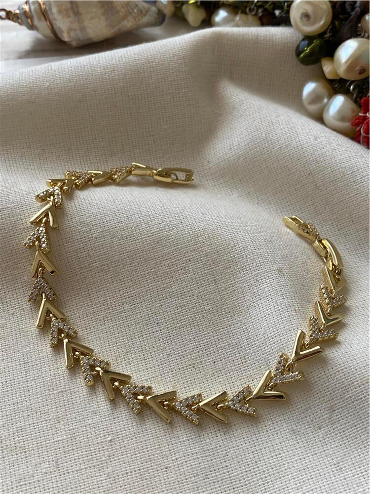 VIP 14K Taşlı Arrow Bileklik