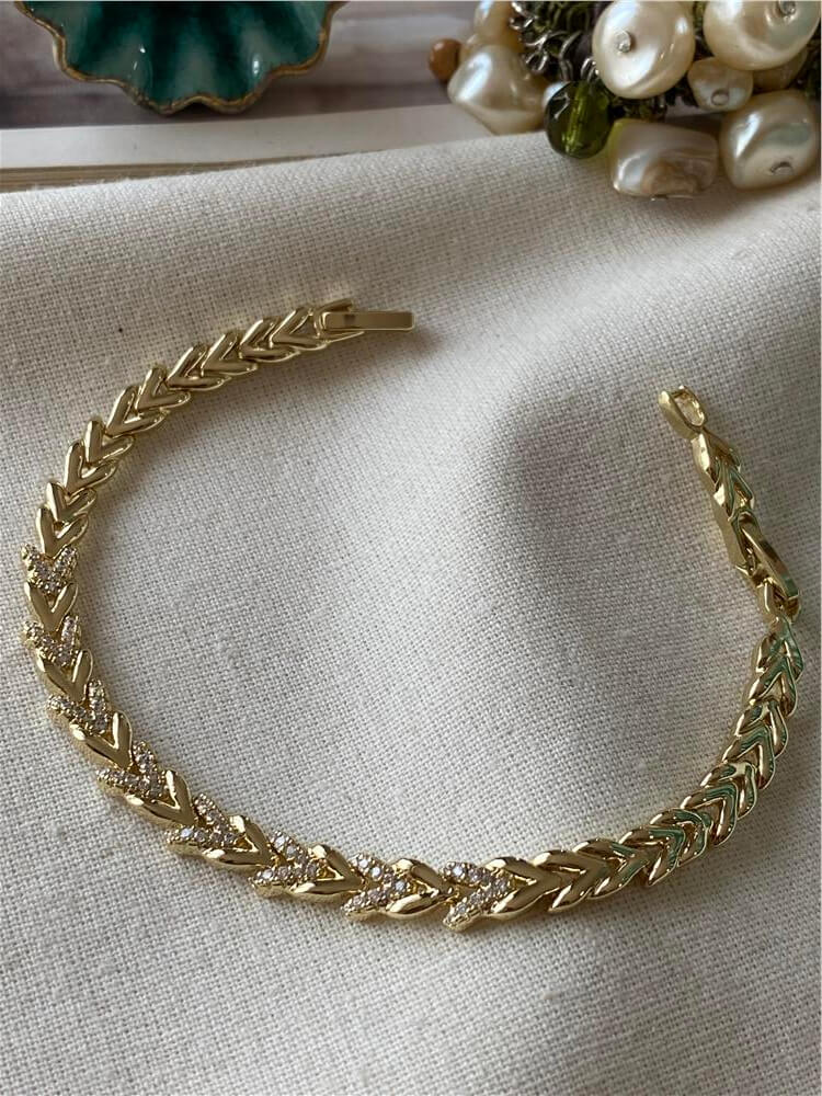 VIP 14K Taşlı Balıksırtı Model Bileklik