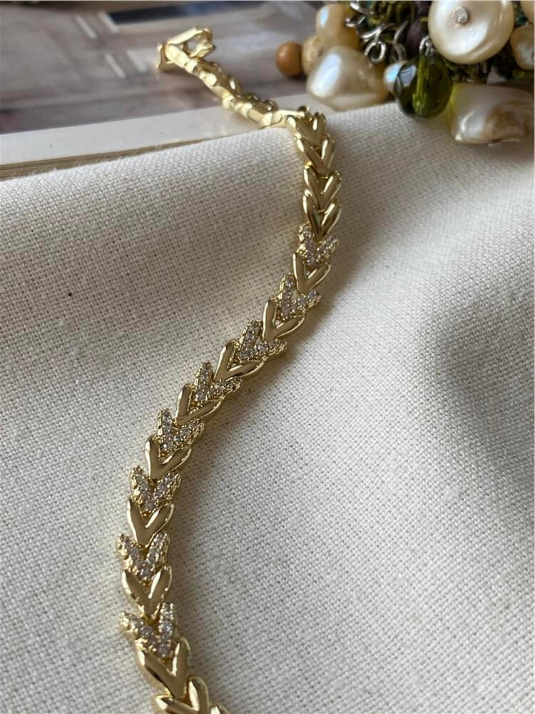 VIP 14K Taşlı Balıksırtı Model Bileklik