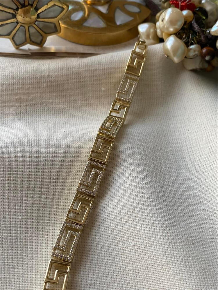 VIP 14K Taşlı Boşluklu Maze Bileklik