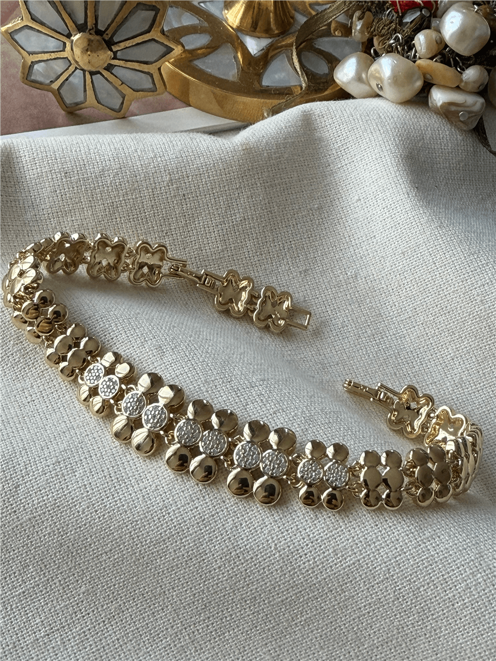 VIP 14K Taşlı Bubble Model Bileklik