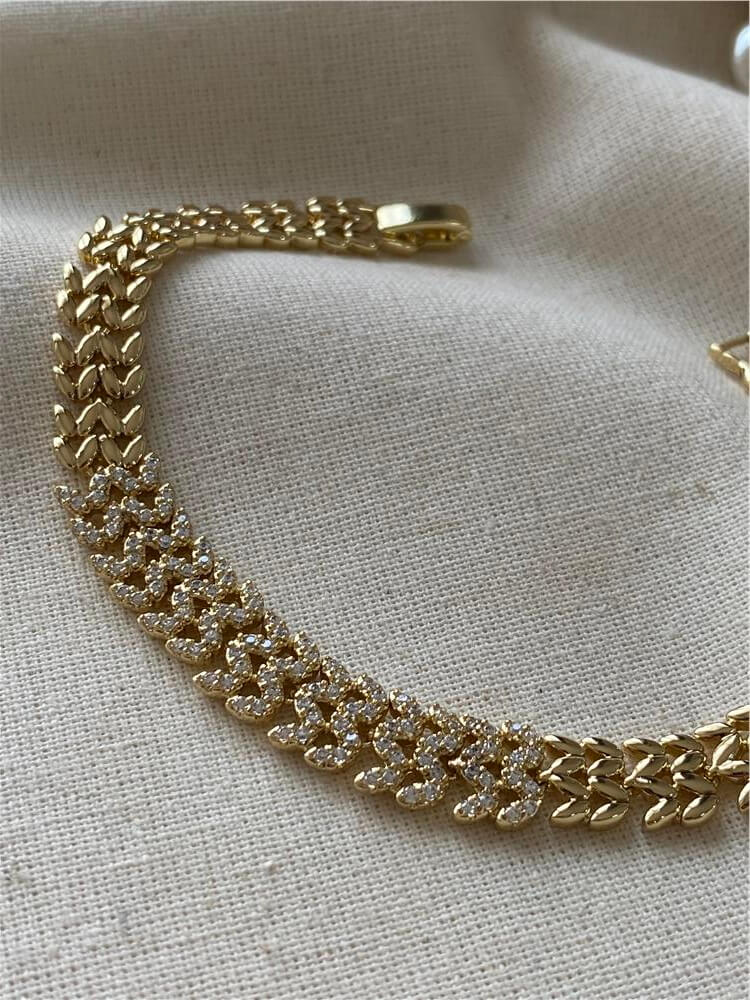 VIP 14K Taşlı Çelenk Bileklik