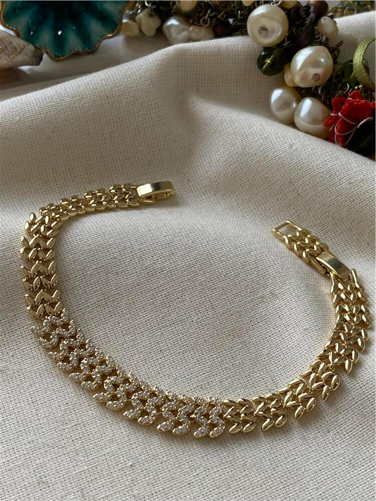 VIP 14K Taşlı Çelenk Bileklik