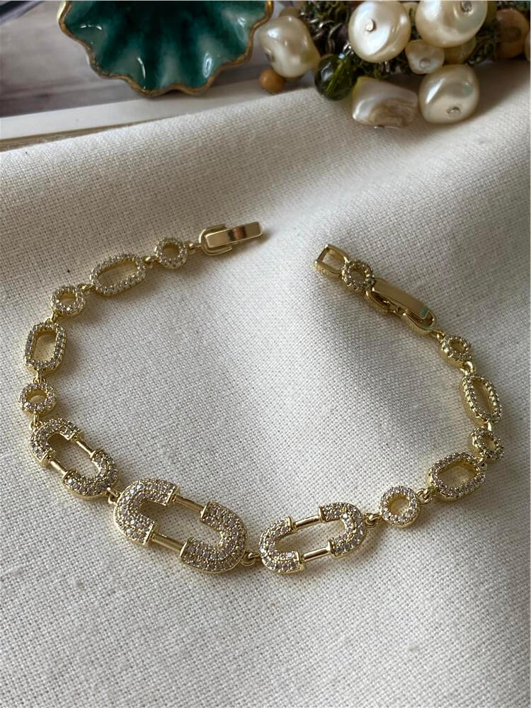 VIP 14K Taşlı Çengel Model Bileklik