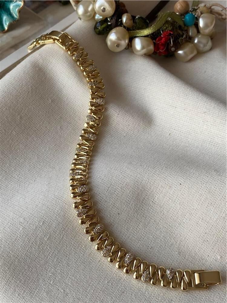 VIP 14K Taşlı Damla Model Bileklik
