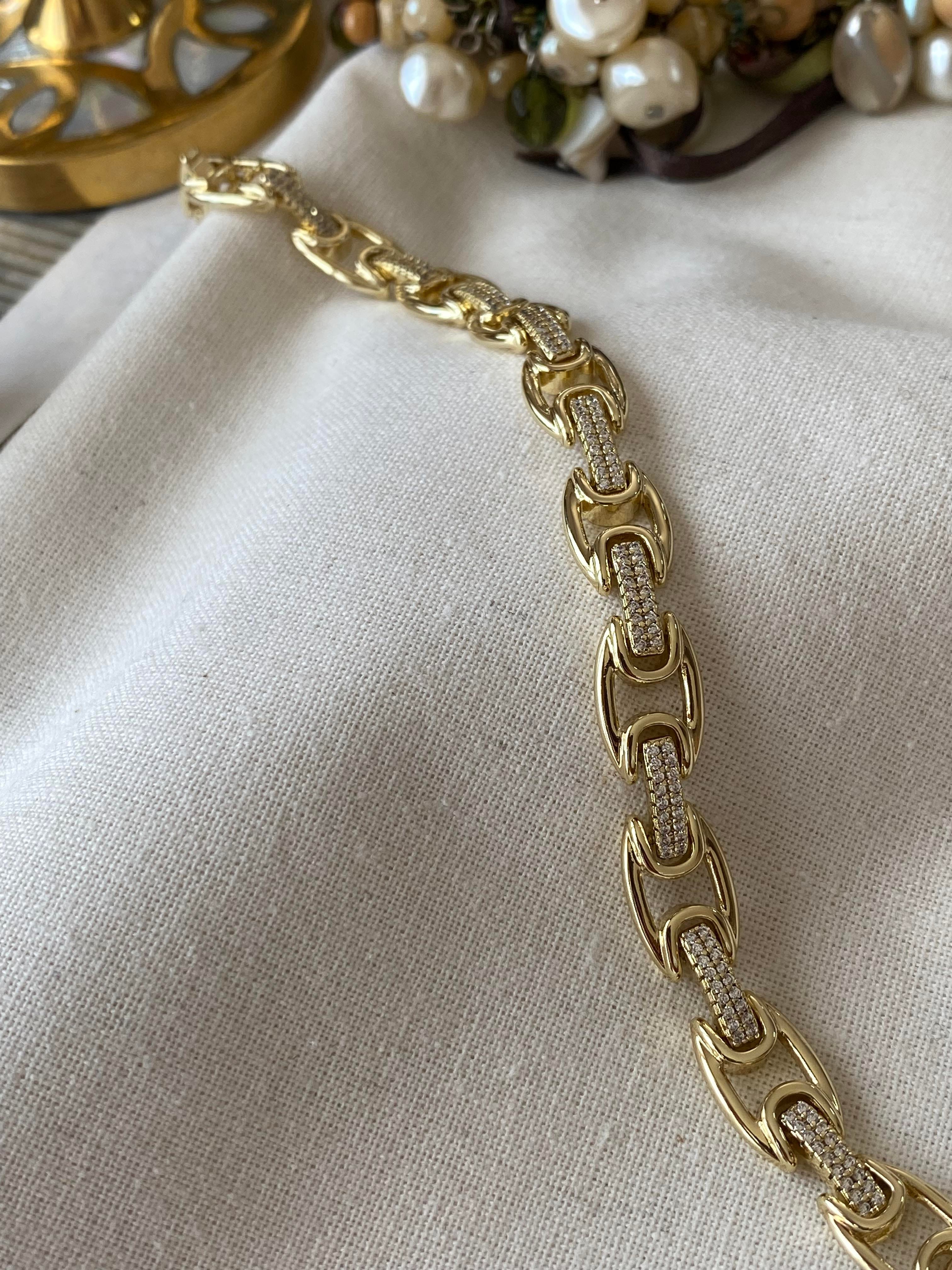 VIP 14K Taşlı Düğme Bileklik