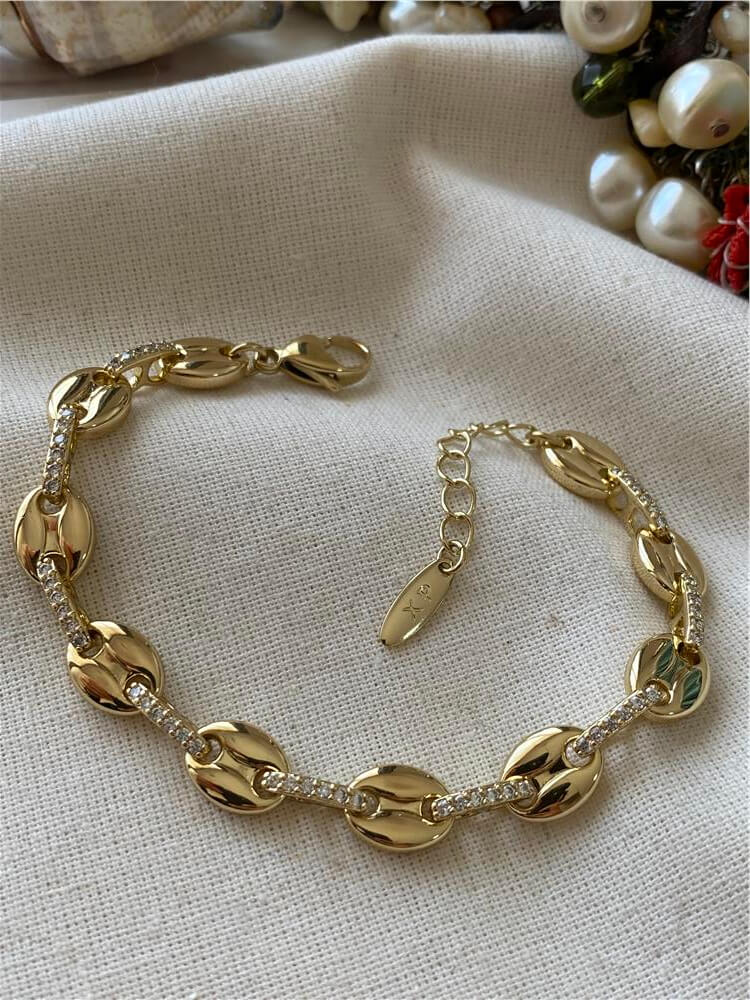 VIP 14K Taşlı Düğme Model Bileklik