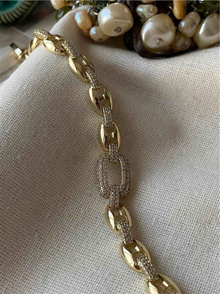 VIP 14K Taşlı Düğme Model Bileklik