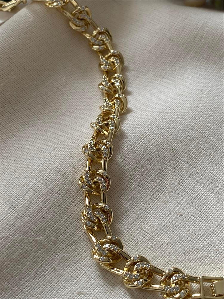 VIP 14K Taşlı Düğüm Bileklik