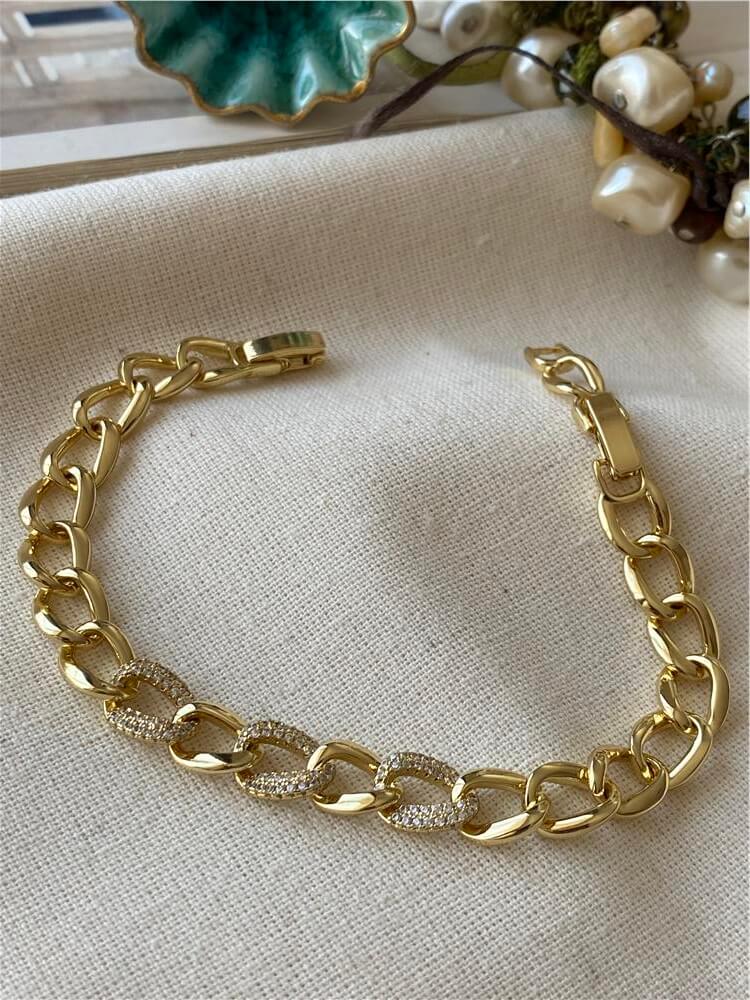 VIP 14K Taşlı Geniş Halka Bileklik