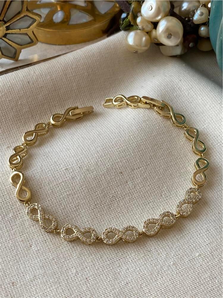 VIP 14K Taşlı Infinity Bileklik