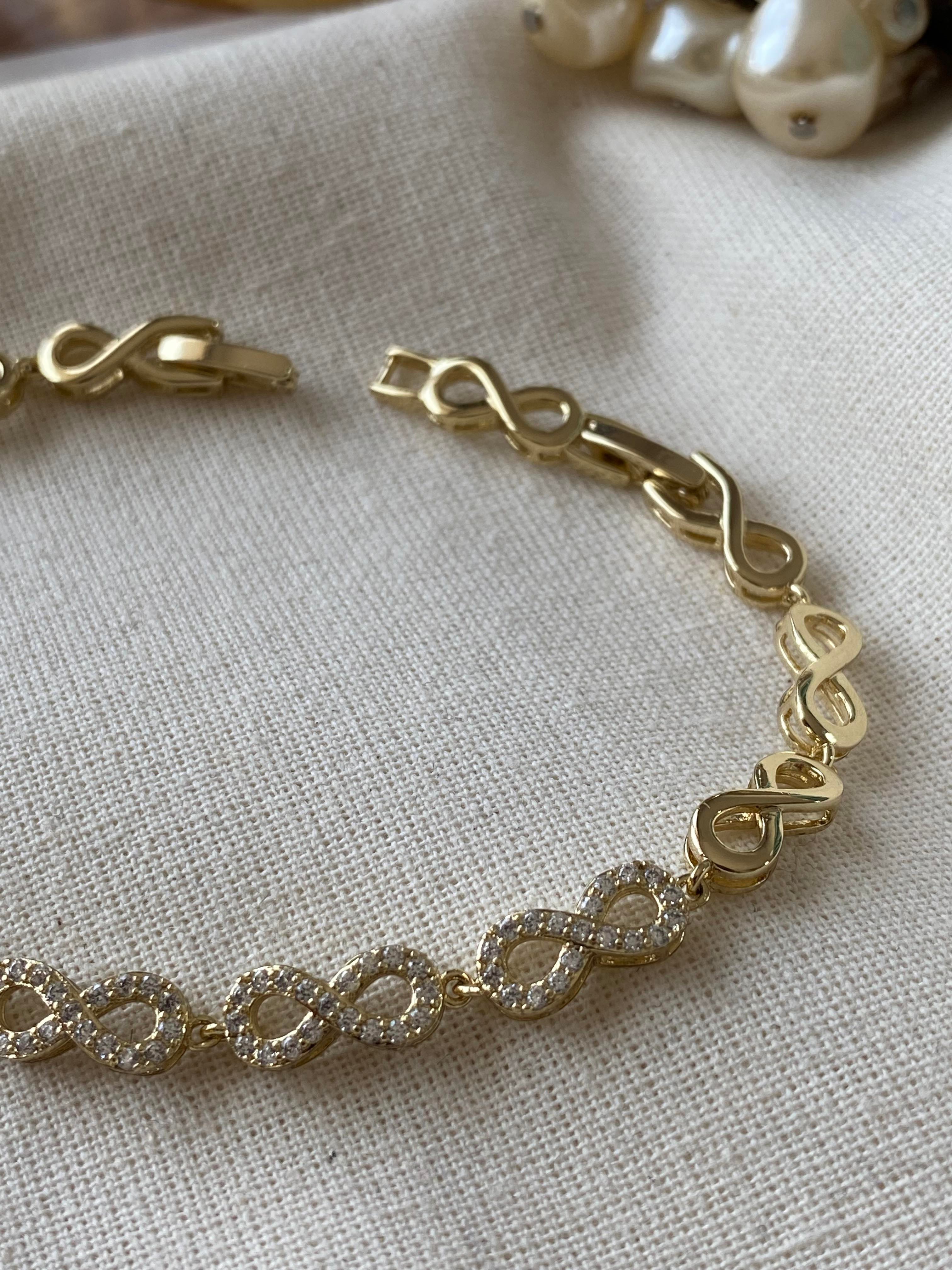 VIP 14K Taşlı Infinity Bileklik