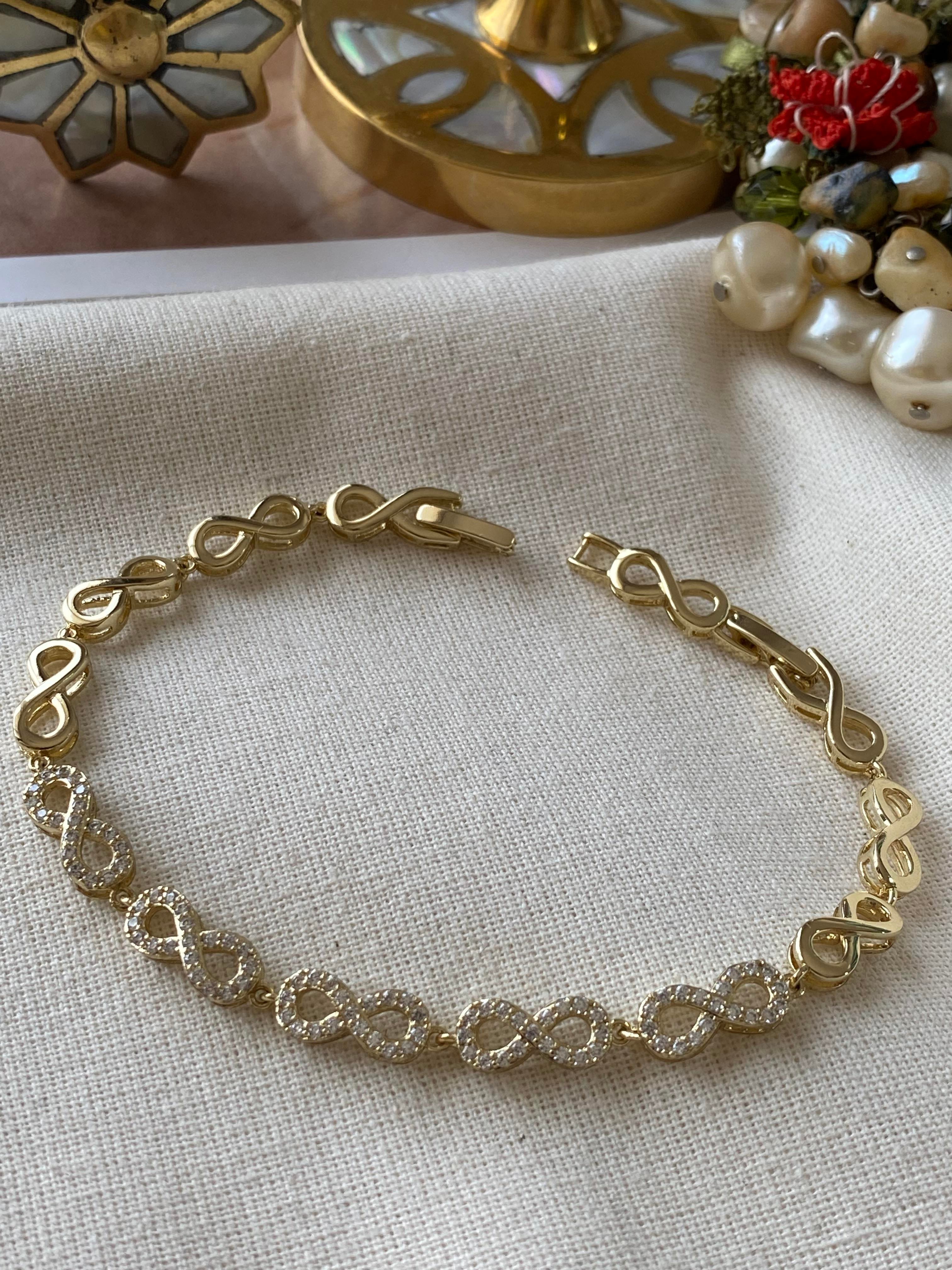 VIP 14K Taşlı Infinity Bileklik