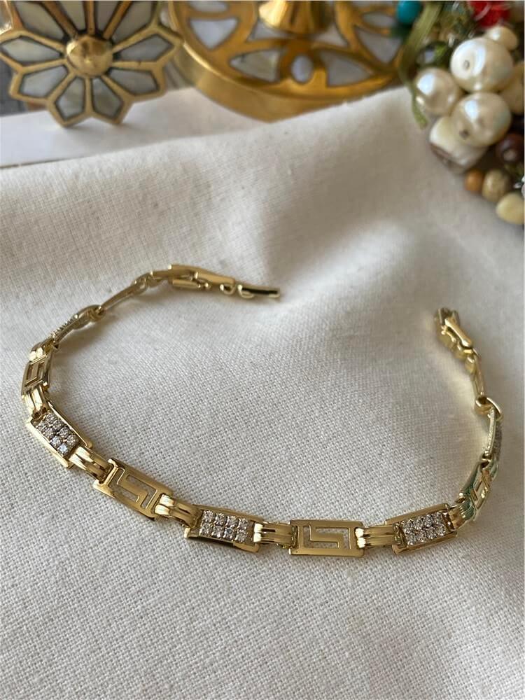 VIP 14K Taşlı Labirent Desen Bileklik