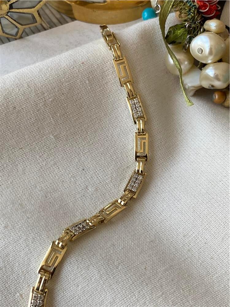 VIP 14K Taşlı Labirent Desen Bileklik