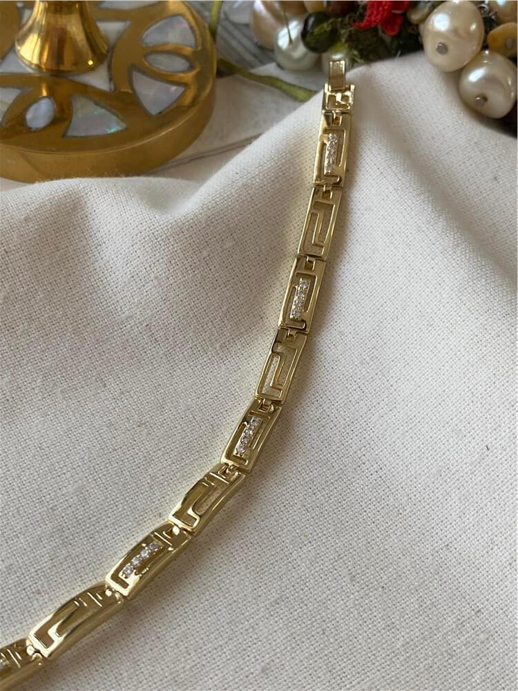 VIP 14K Taşlı Maze Bileklik