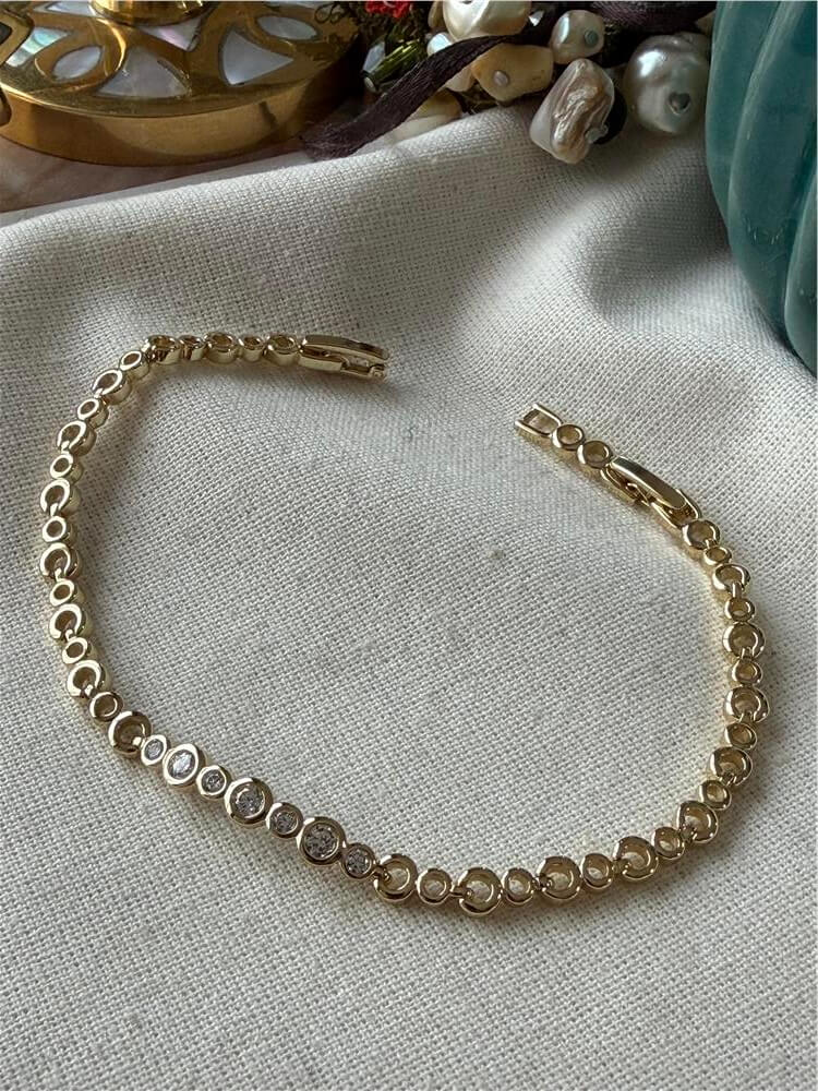 VIP 14K Taşlı Mini Halkalar Bileklik