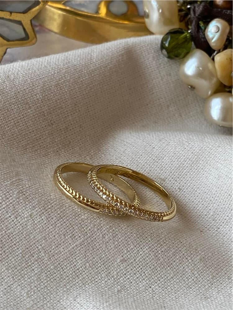 VIP 14K Taşlı Minimal Yüzük