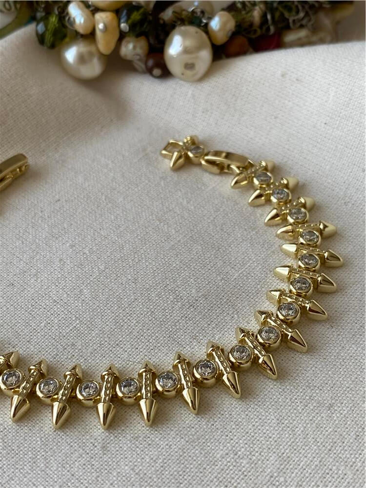 VIP 14K Taşlı Ok Tasarım Bileklik