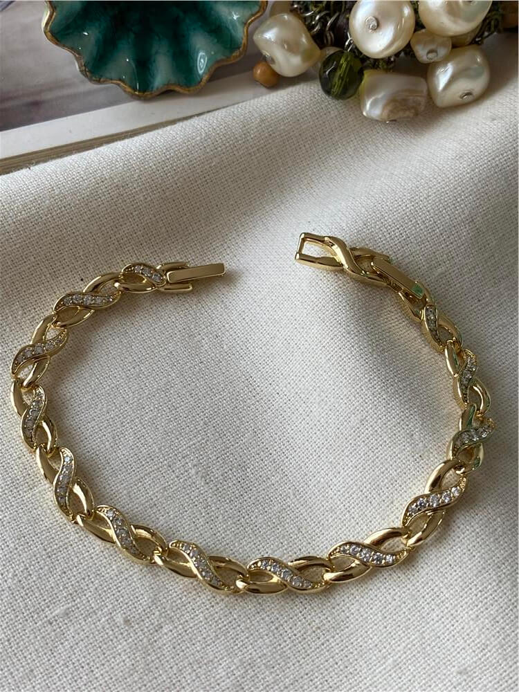 VIP 14K Taşlı Sarmal Bileklik