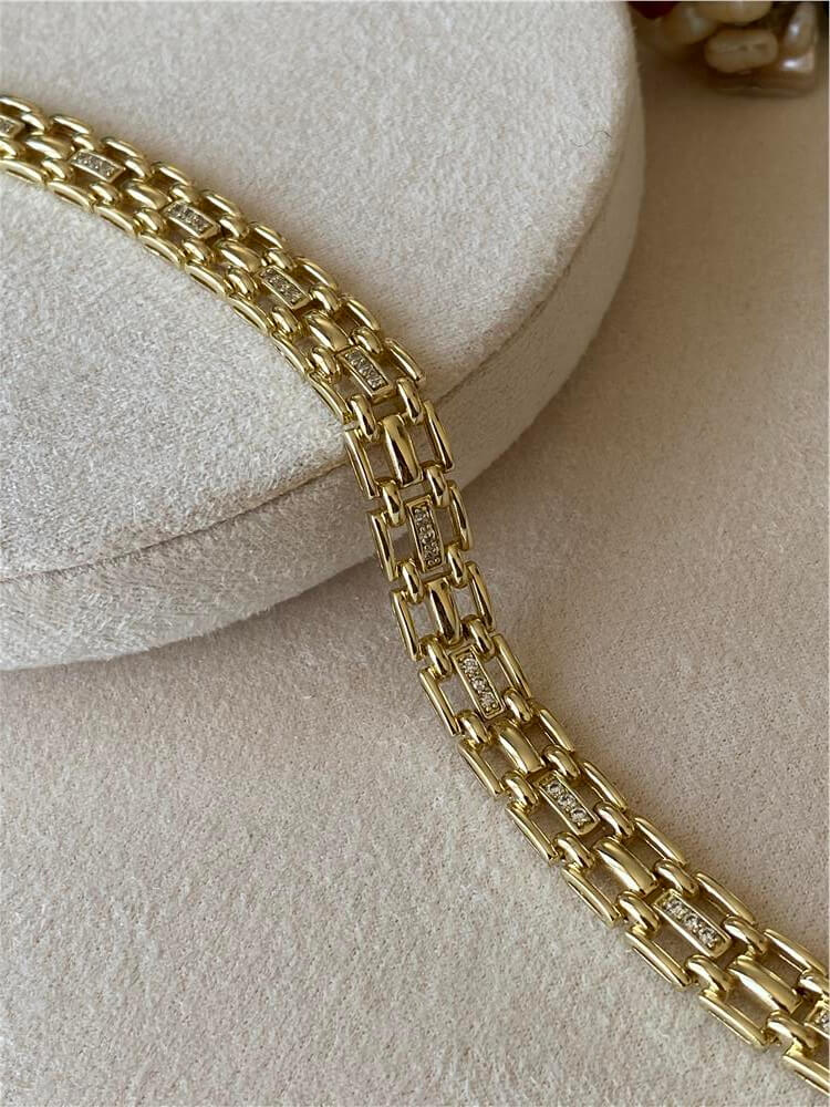 VIP 14K Taşlı Sık Örme Bileklik