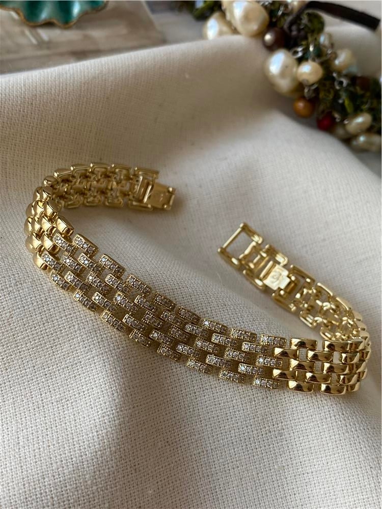 VIP 14K Taşlı Sık Zincir Bileklik