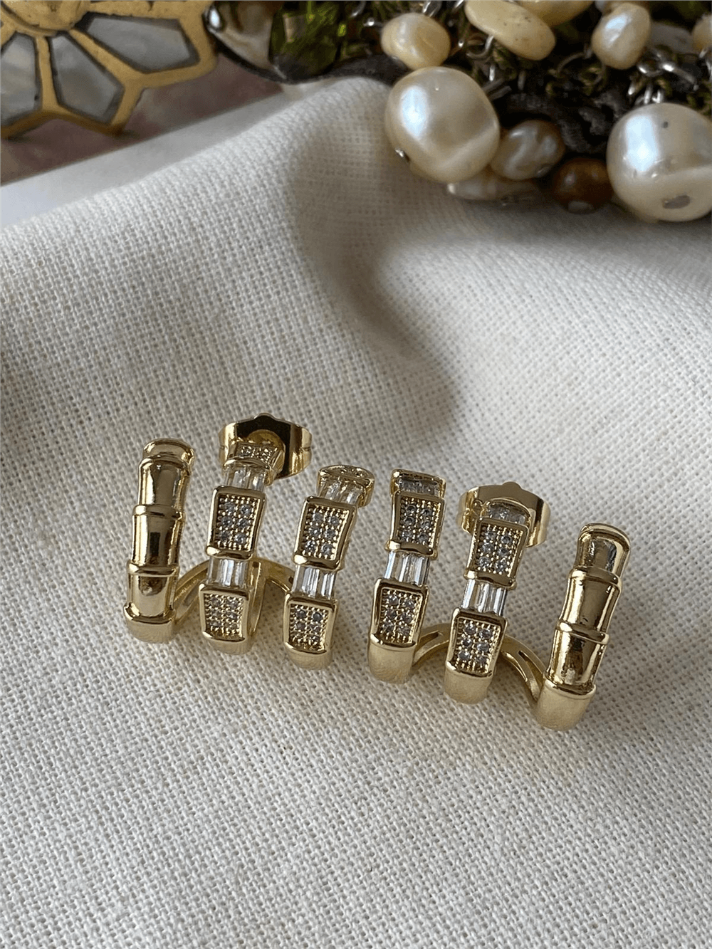 VIP 14K Taşlı Snake Kaburga Küpe