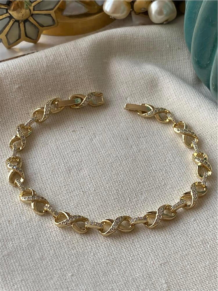 VIP 14K Taşlı Sonsuzluk Bileklik