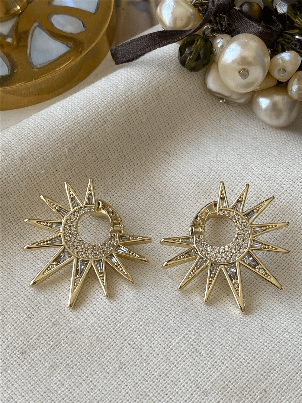 VIP 14K Taşlı Sun Küpe