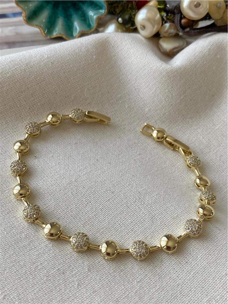 VIP 14K Taşlı Topçuk Model Bileklik