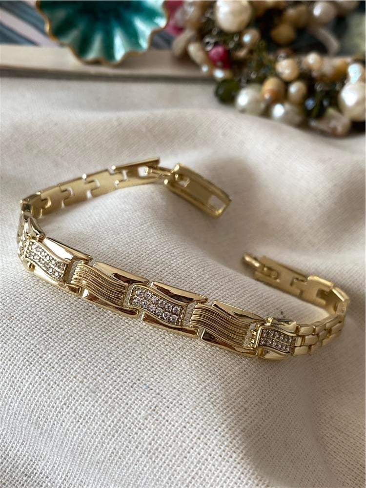 VIP 14k Taşlı Wave Bileklik