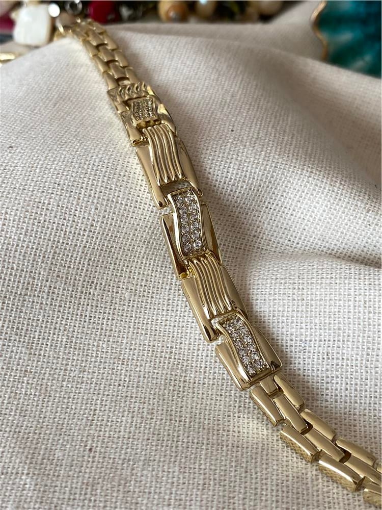 VIP 14k Taşlı Wave Bileklik