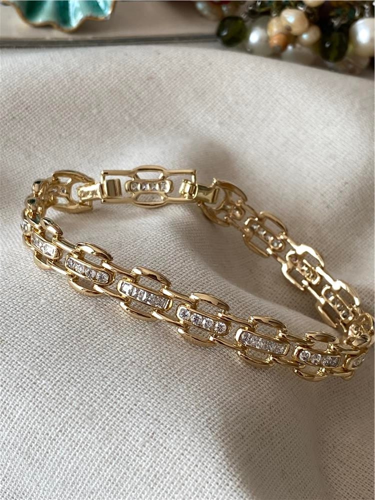 VIP 14k Taşlı Zincir Bileklik