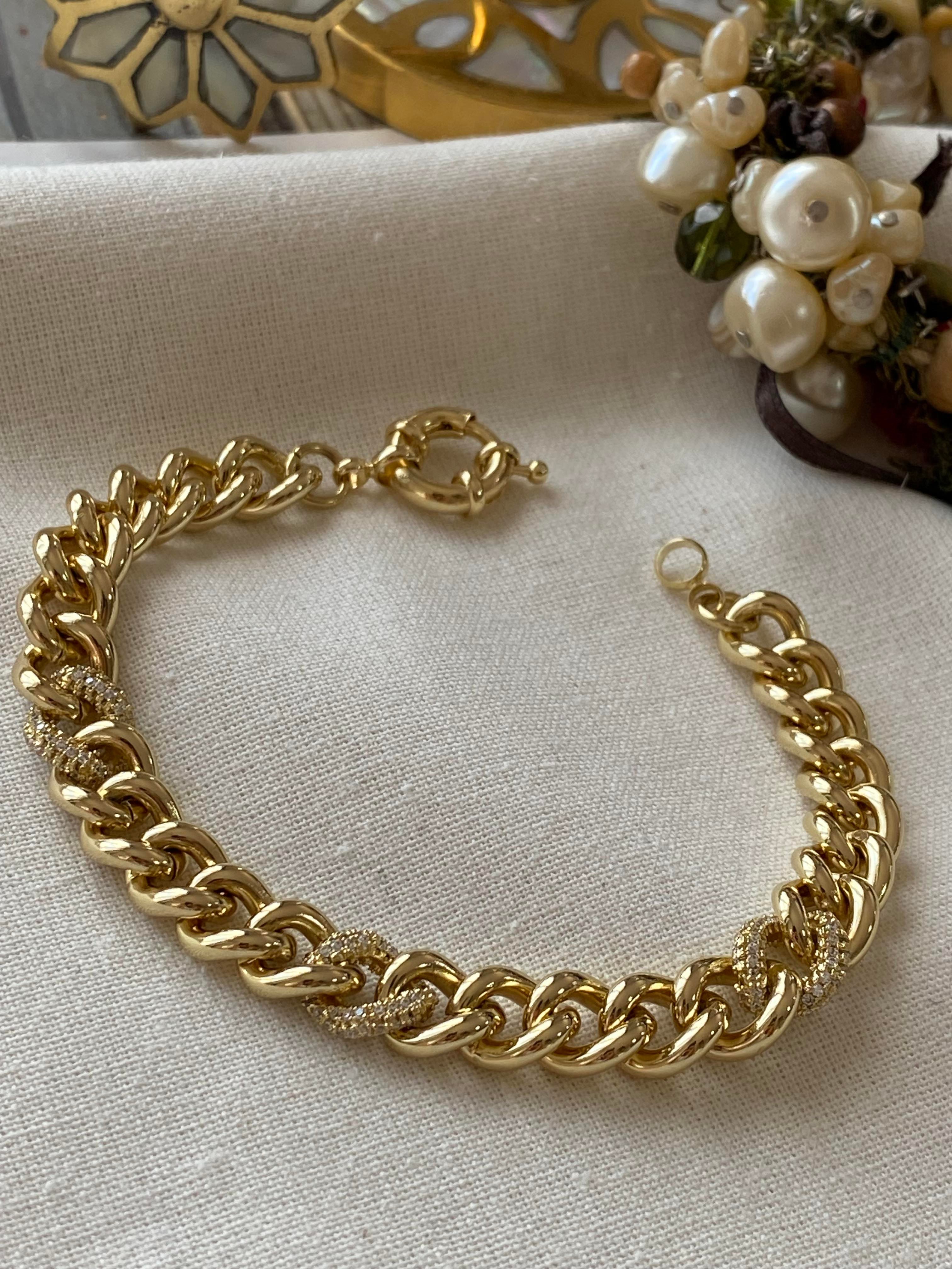 VIP 14K Taşlı Zincir Bileklik