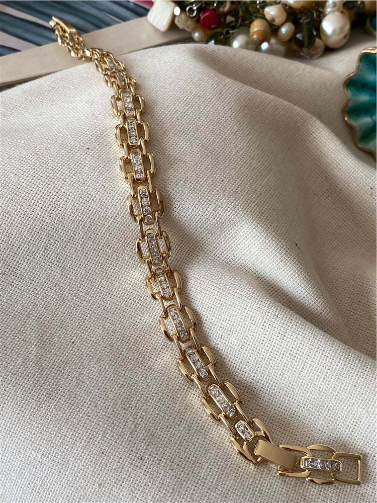 VIP 14k Taşlı Zincir Bileklik