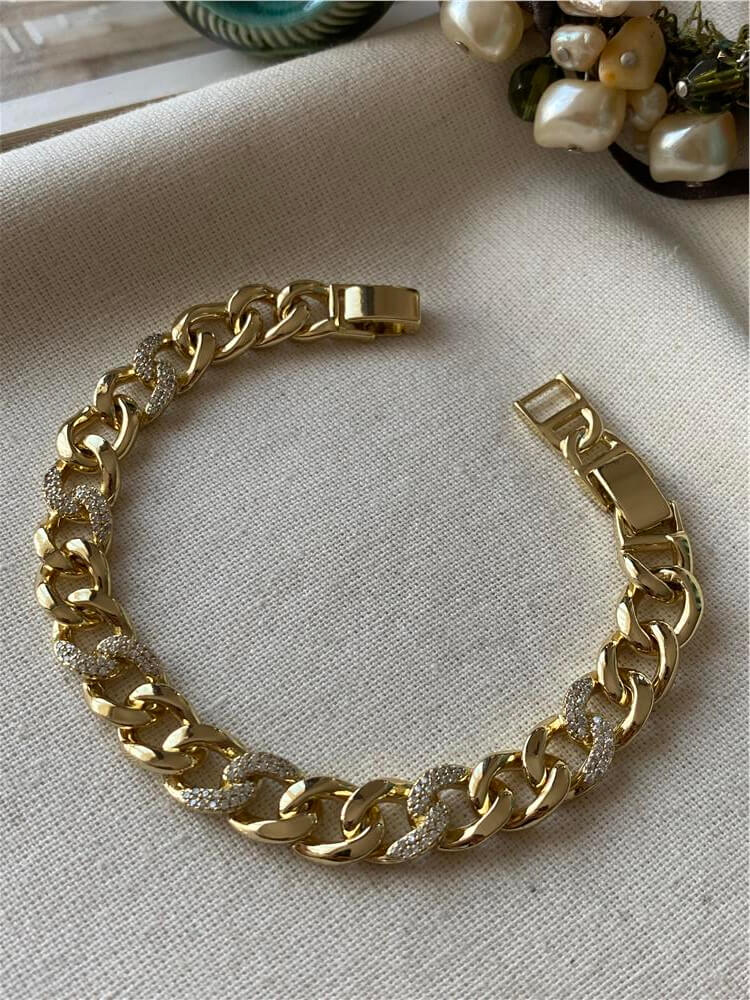 VIP 14K Taşlı Zincir Bileklik