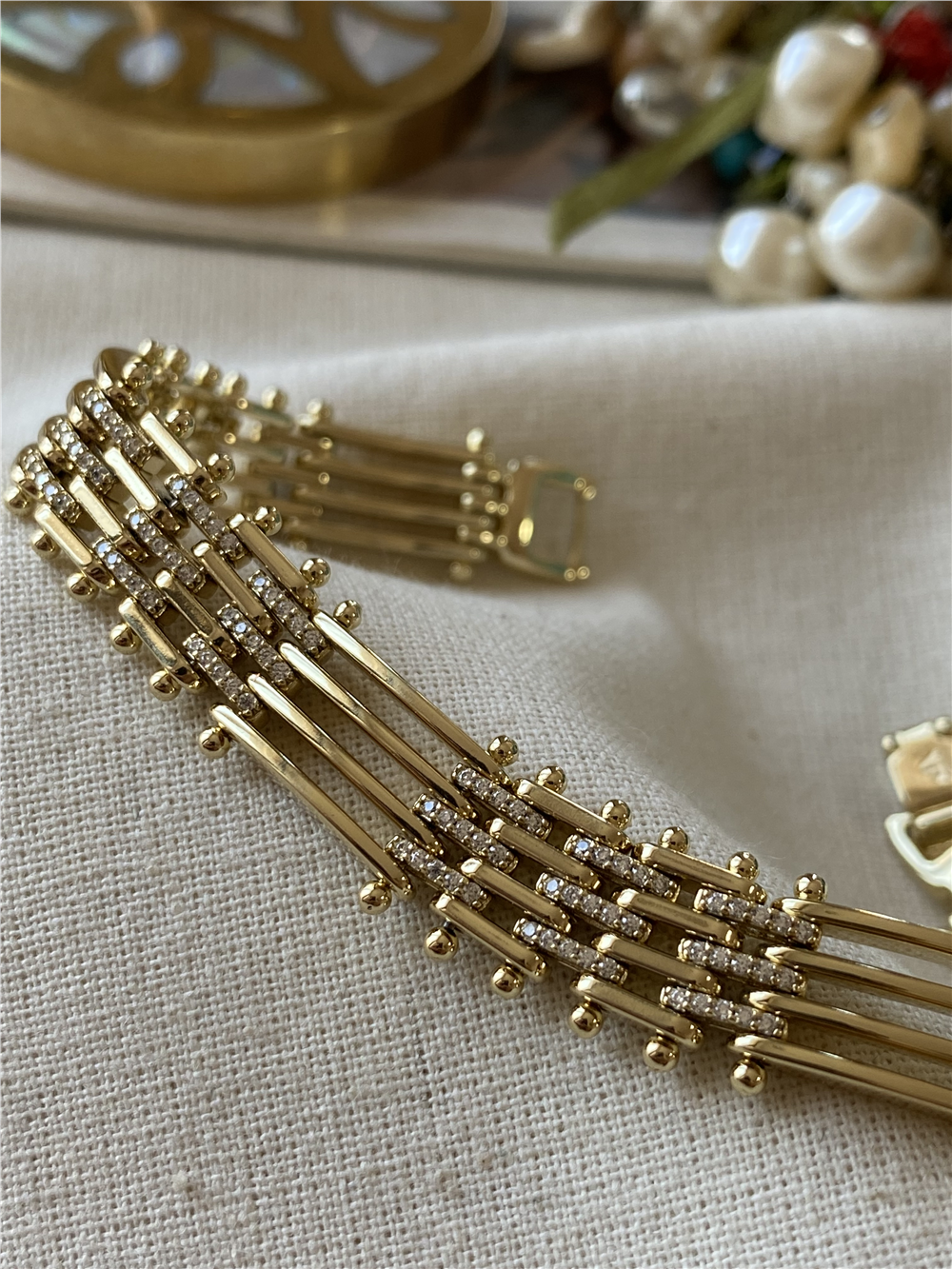 VIP 14K Taşlı Zırh Model Bileklik