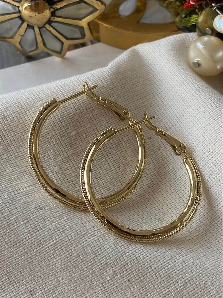 VIP 14K Tırtıklı Halka Küpe