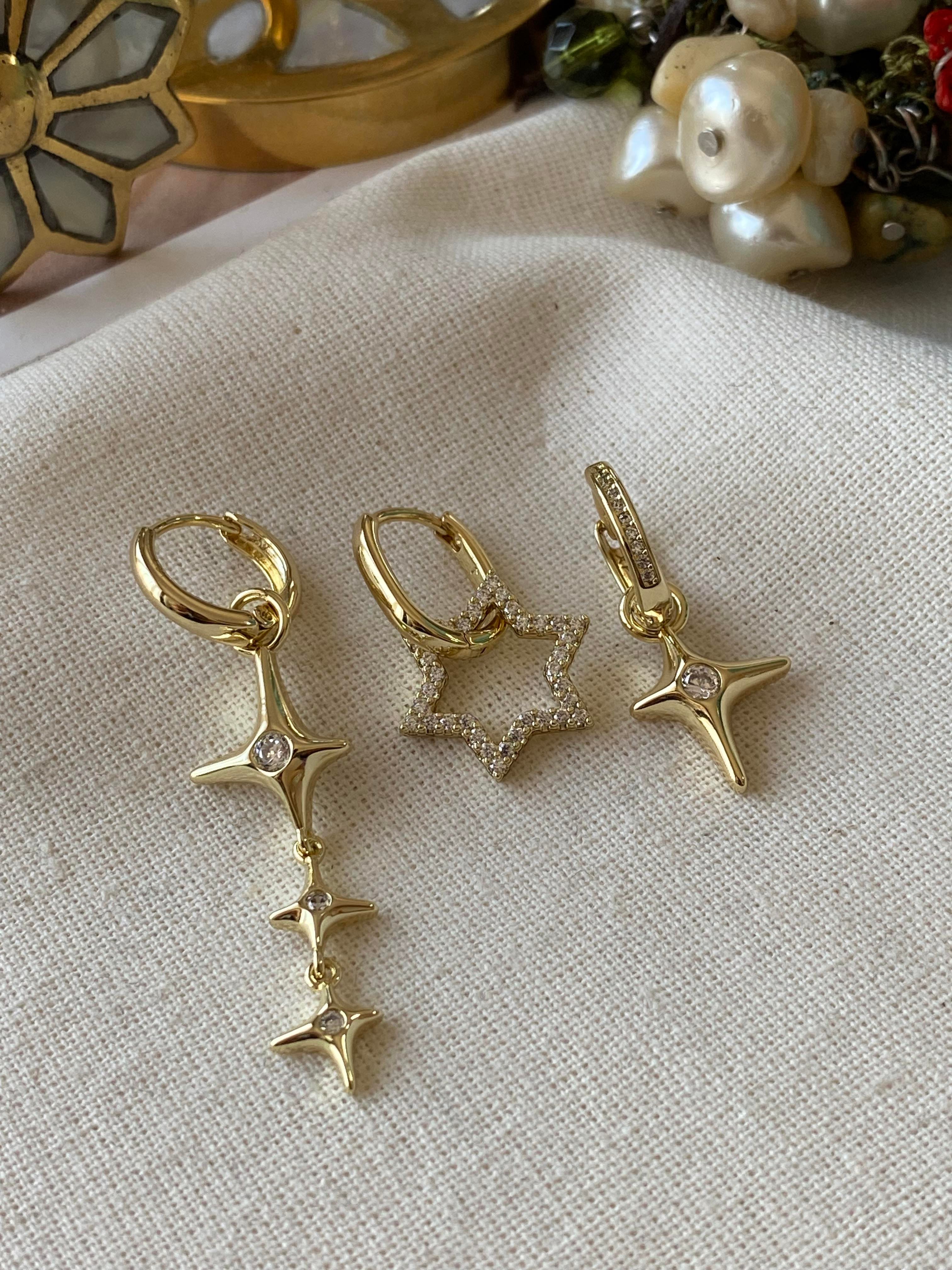 VIP 14K Üçlü Parıltı Küpe
