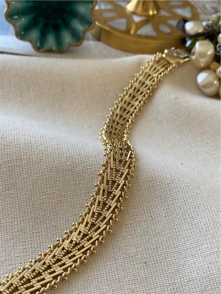 VIP 14K V Model Hasır Örme Bileklik