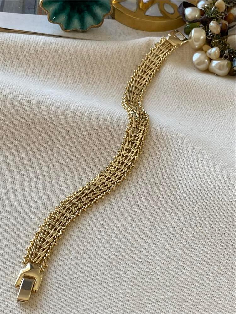 VIP 14K V Model Hasır Örme Bileklik