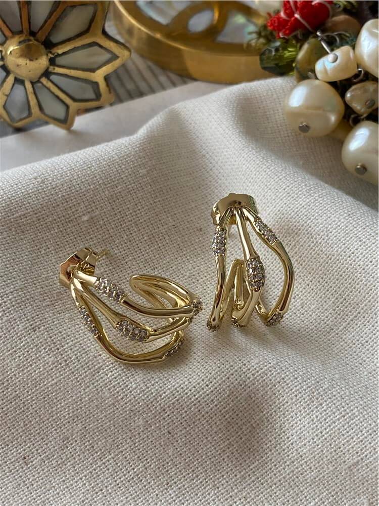 VIP 14K Wave Kaburga Küpe