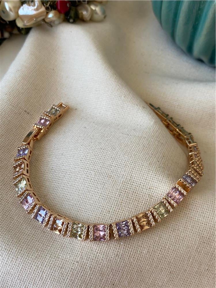 VIP Çift Sıra Light Pastel Baget Bileklik