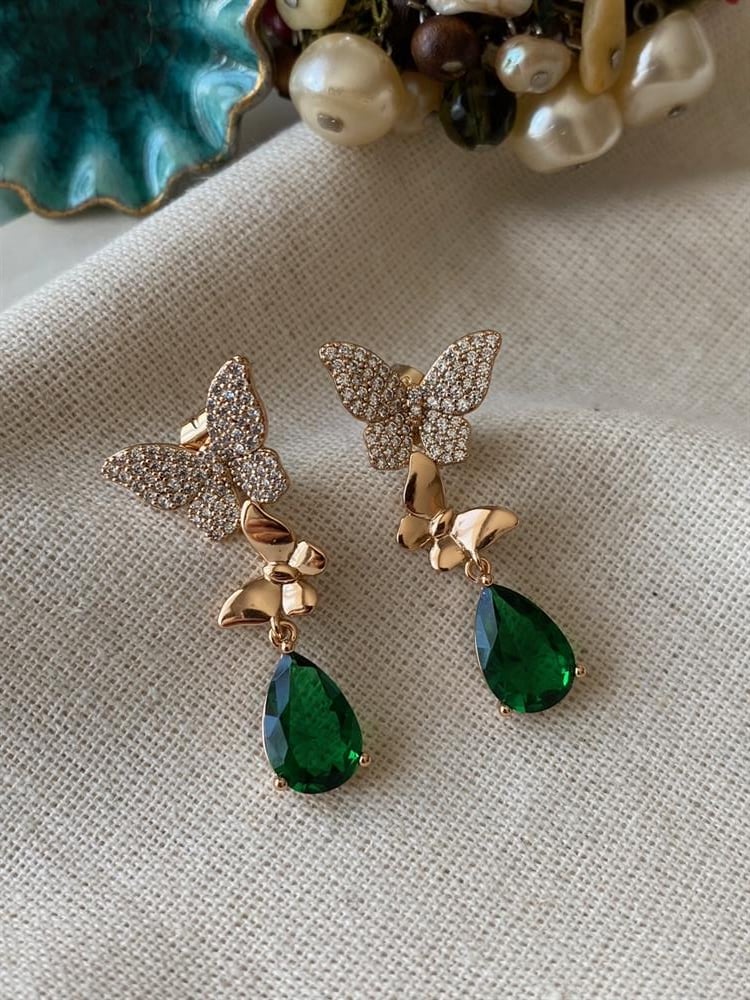 VIP Green Butterfly Küpe