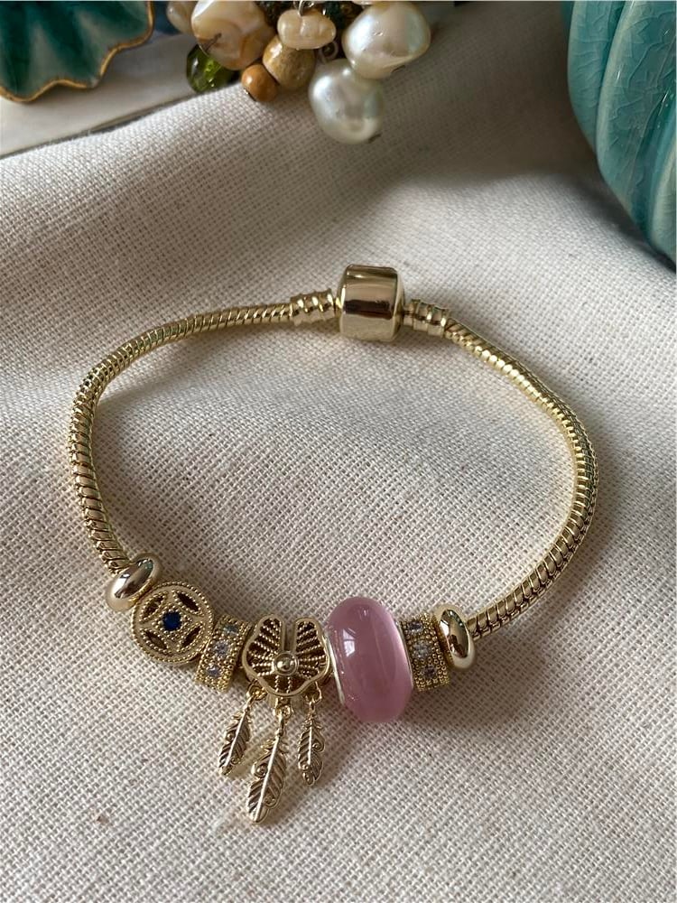 VIP Pembe Dreamcatcher Charmlı Bileklik