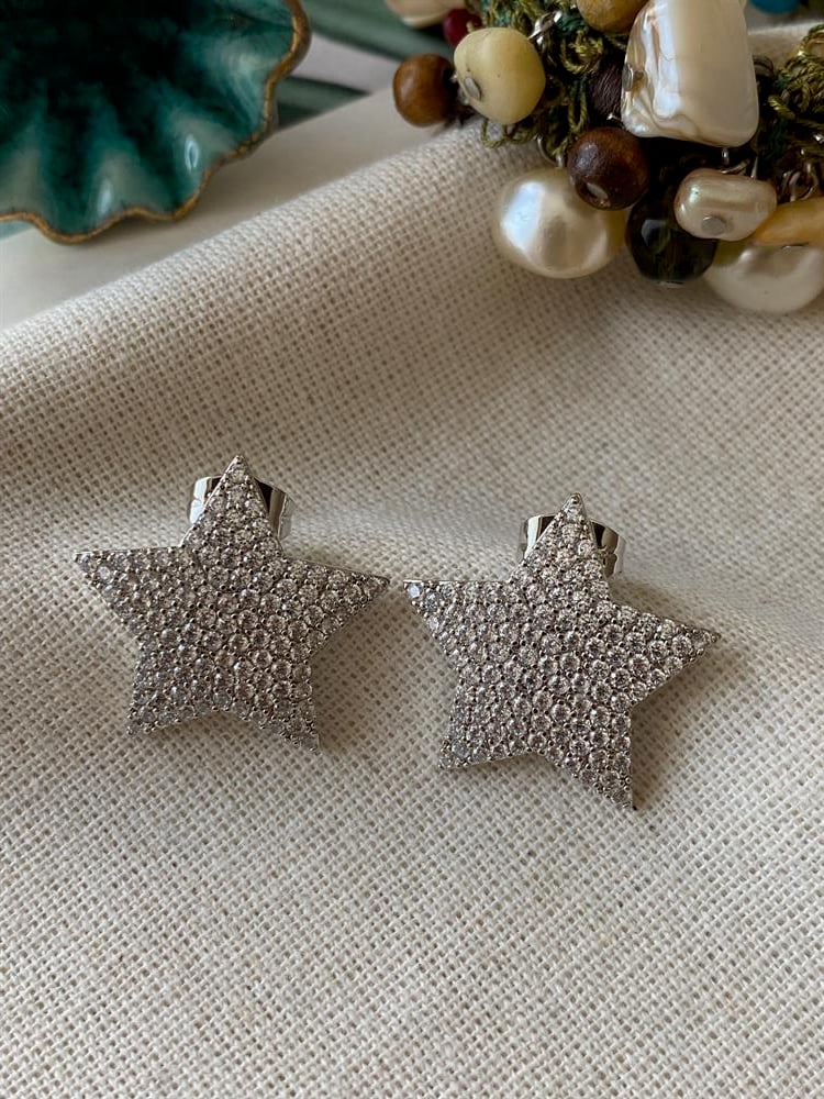 VIP Silver Big Star Küpe