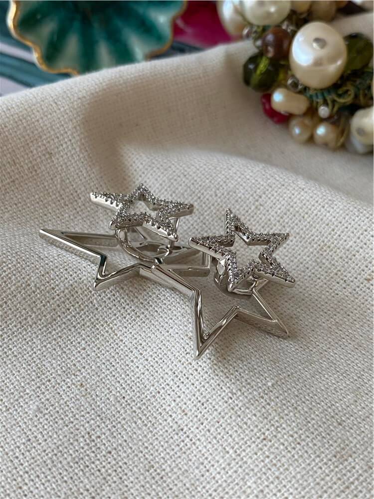 VIP Silver Boyutlu Yıldız Küpe