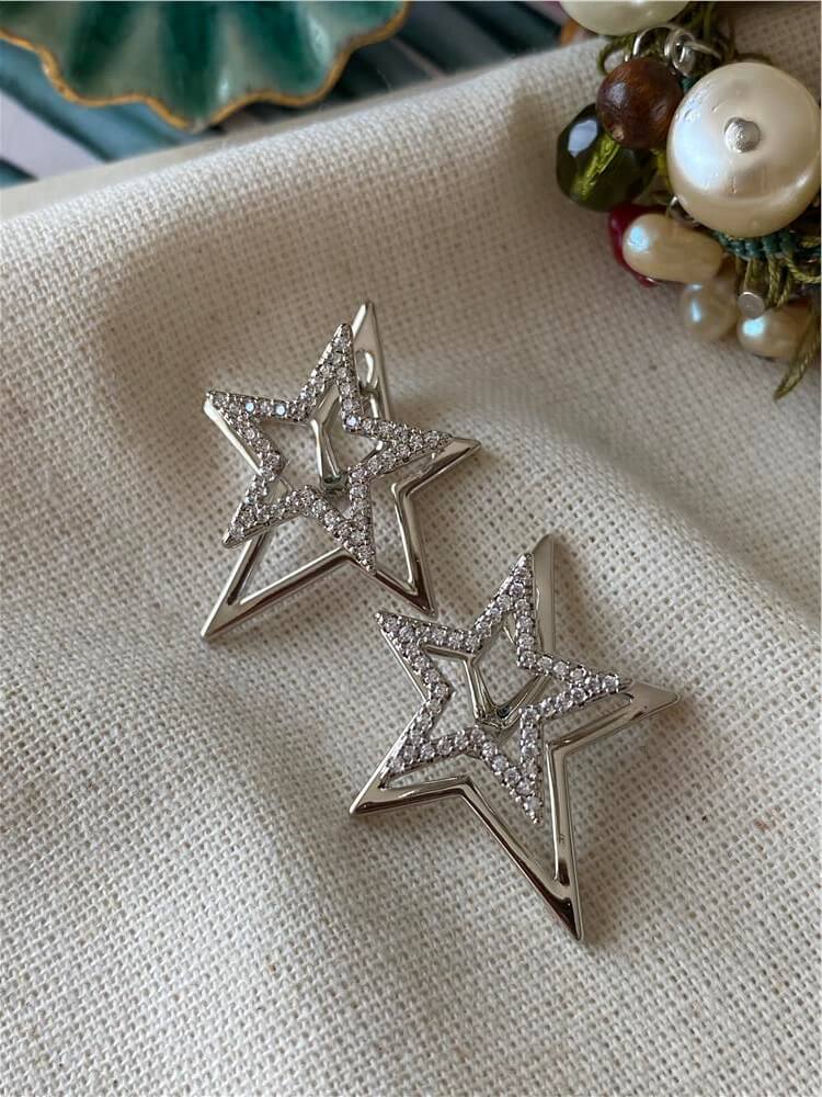 VIP Silver Boyutlu Yıldız Küpe