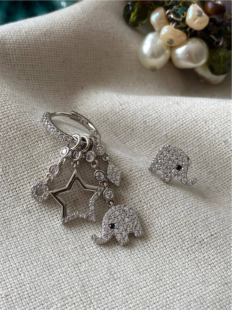 VIP Silver Elephant Küpe